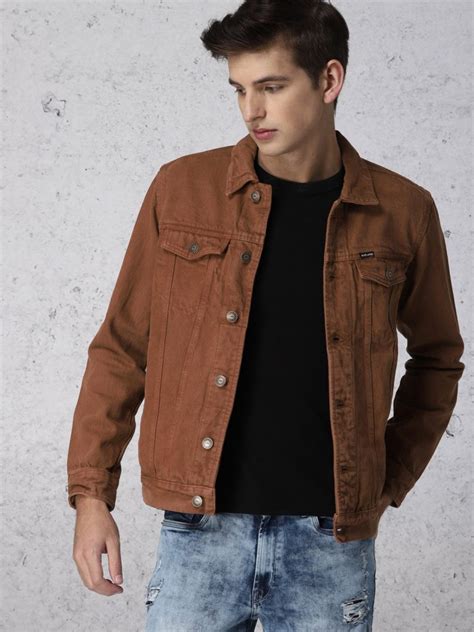 brown denim jacket men.